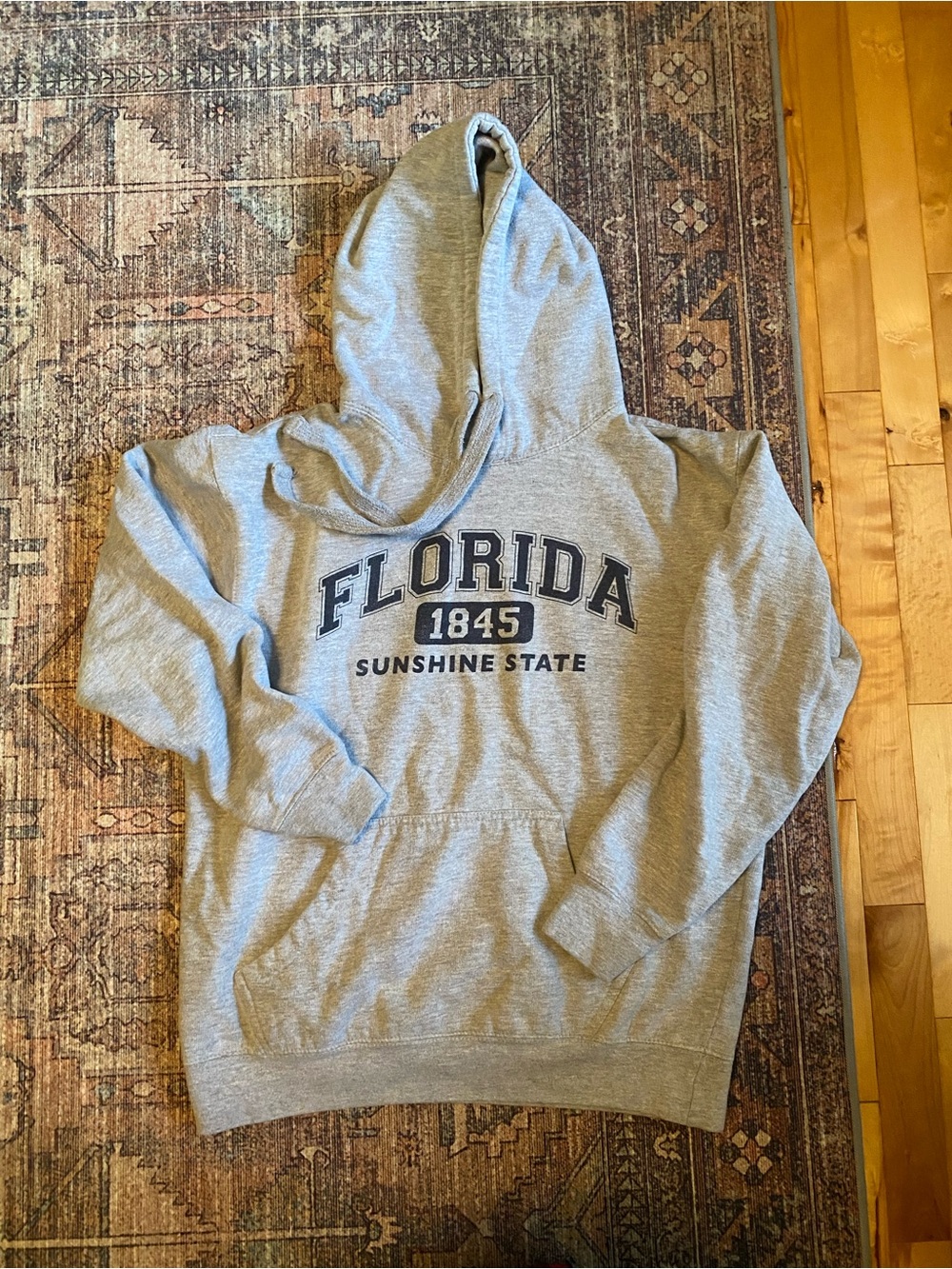 Men's Gray Florida 1845 Hoodie - Sunshine State Graphic Pullover